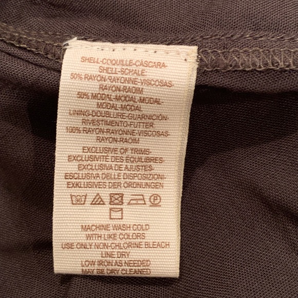 NWT Free People Purple Mutli Floral Long Sleeve V-Neckline Pleated Rayon Top - Picture 7 of 7